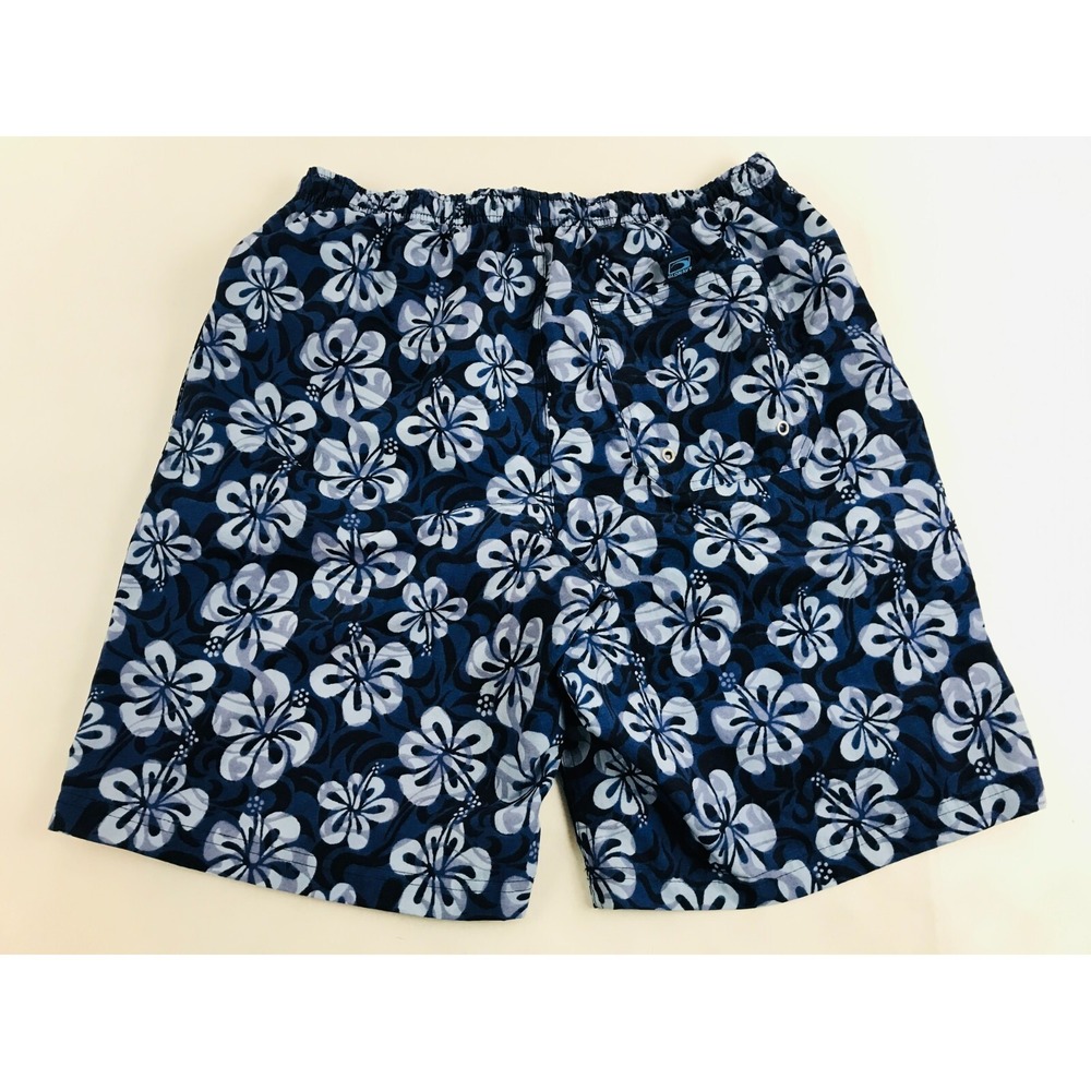 Old Navy Shorts Women's Size Small Navy Blue Floral Swim Trunks Lined Drawstring - Picture 2 of 7